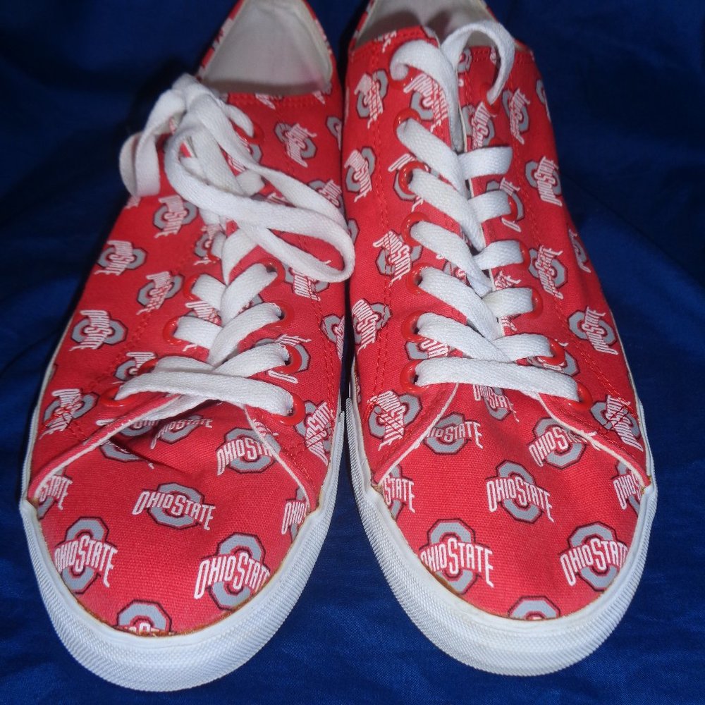 Row One Ohio State Buckeyes Uniisex Canvas Sneakers Shoes M'10.5 W's12